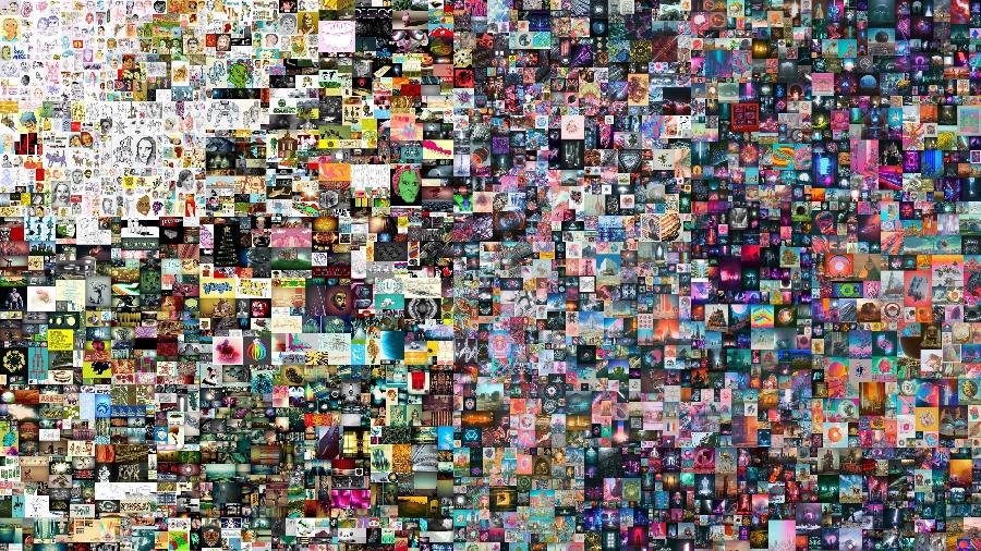 "Everydays: the First 5.000 Days" é uma colagem de 5.000 imagens digitais do artista americano Beeple - Reprodução/Christies