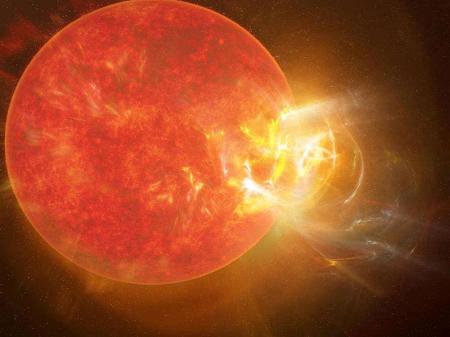 Representação de explosão na estrela Proxima Centauri - NRAOS/Divulgação