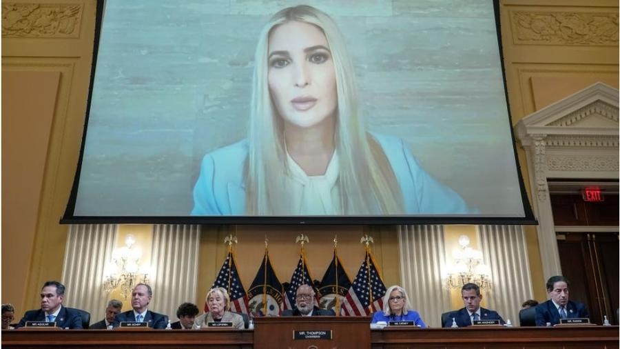 Comissão do Congresso americano exibe trecho de depoimento de Ivanka Trump, filha do ex-presidente Donald Trump - Getty Images