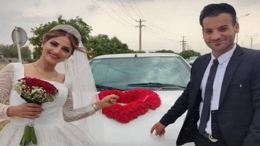 Mahvash Leghaei ao lado do noivo após a cerimônia de casamento  - Reprodução/Twitter