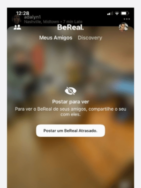 Be Real, social network, timeline blurred for delaying the post - Reproduction/Adriano Ferreira - Reproduction/Adriano Ferreira