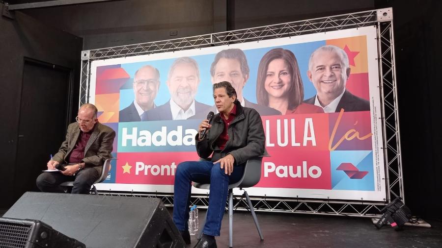 01.out.22 - Fernando Haddad, candidato ao governo de São Paulo, participa de coletiva à imprensa internacional - Juliana Arreguy/UOL