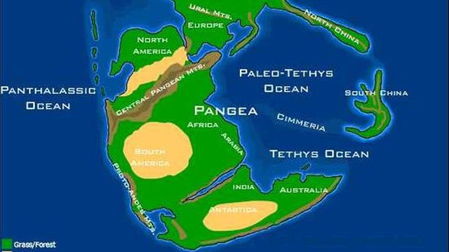 Pangeia é o mais recente e o primeiro supercontinente a ser descoberto - Reprodução/Wikimedia Commons