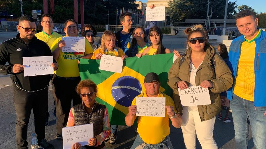Eleitores de Bolsonaro fazem protesto diante da ONU (Organização das Nações Unidas) - Jamil Chade/UOL