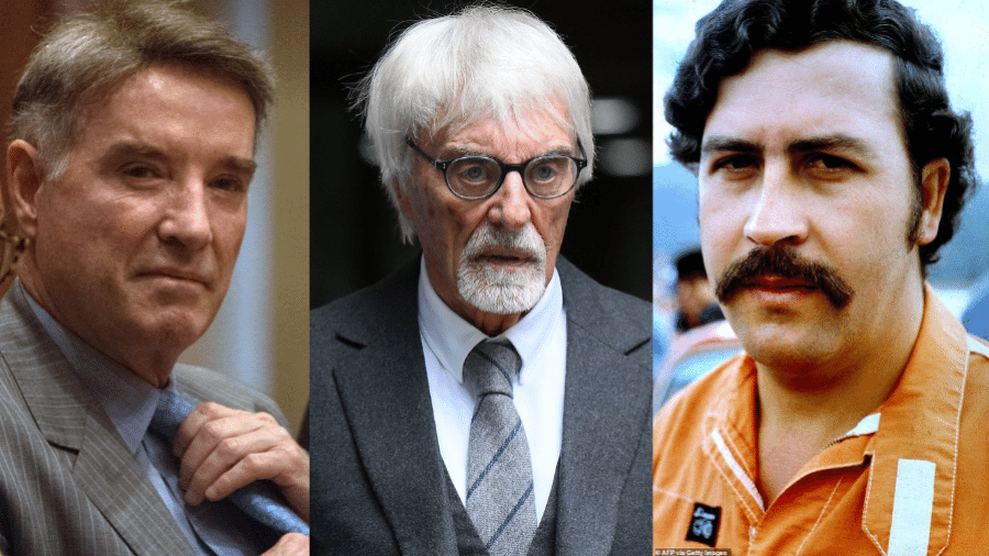 Eike Batista, Ecclestone e Pablo Escobar estão em lista de bilionários e ex-bilionários que já foram detidos - Yasuyoshi Chiba/AFP; Daniel Leal / AFP; AFP