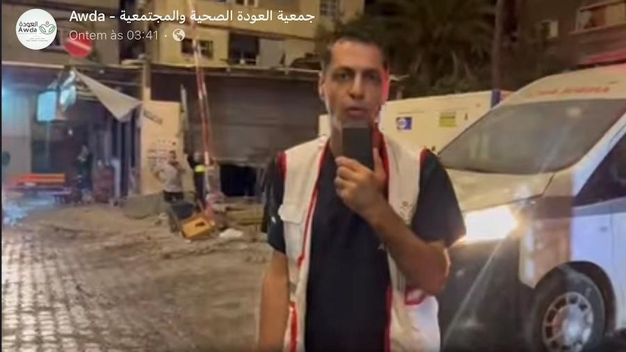 Ahmad Muhanna, diretor do hospital Al Awda, que sofreu com bombardeios no norte da Faixa de Gaza Ahmad Muhanna, diretor do hospital Al Awda, que sofreu com bombardeios no norte da Faixa de Gaza