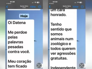 'Somos animais num zoológico', escreveu Marçal a Datena antes de debate