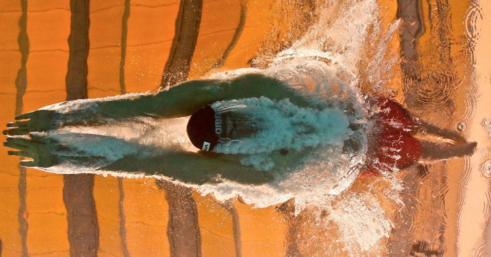 30.ago.2015 - O nadador alemão Paul Biedermann compete na prova de 200 metros livres, durante o Campeonato Mundial de natação Kazan 2015, na Rússia