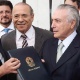 12.mai.2016 - O vice-presidente Michel Temer assina notificação do Senado para assumir o governo como presidente interino. Os senadores aprovaram a abertura de processo de impeachment da presidente Dilma Rousseff, que foi afastada do cargo - Xinhua/TELAM