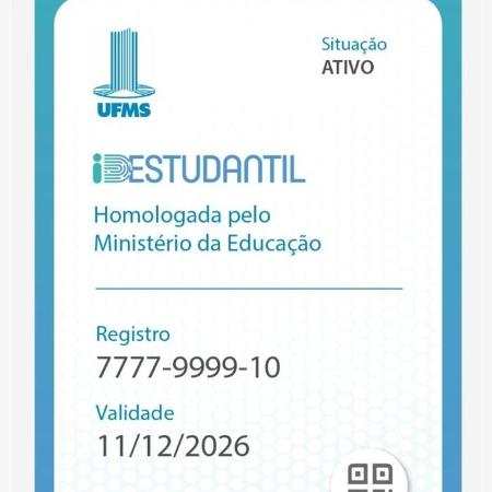 Simulação de carteirinha estudantil digital no aplicativo ID Estudantil - Divulgação
