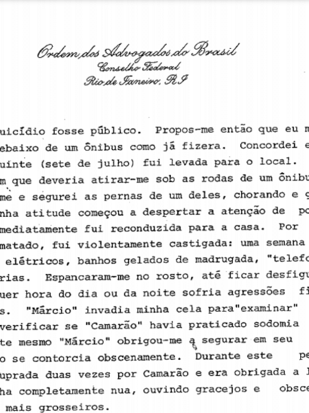 Relatório escrito por Inês Etienne Romeu - Reprodução - Reprodução