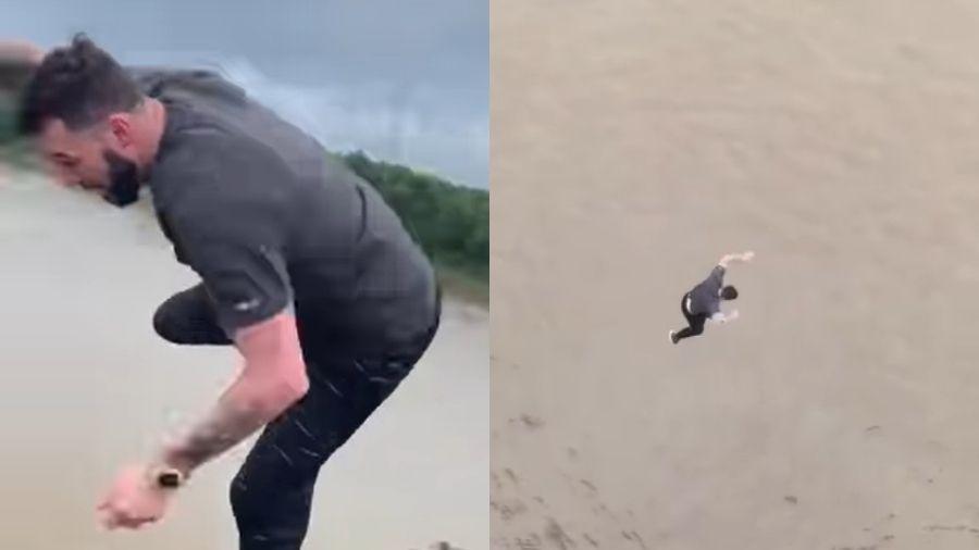 Homem pula em rio cheio de crocodilos nos EUA - Reprodução/Facebook