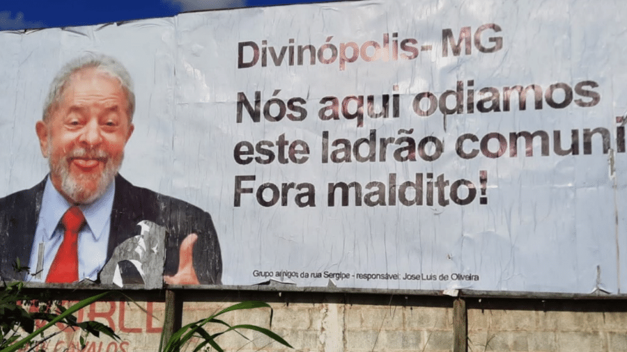 Outdoor contrário a Lula em Divinópolis, Minas Gerais - Reprodução