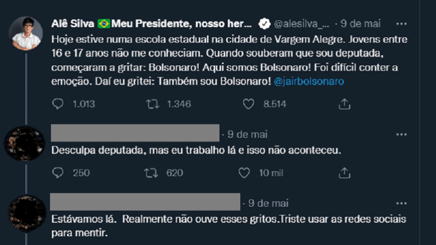 Professoras rebateram a declaração da deputada federal Alê Silva (Republicanos-MG)  - Reprodução/Twitter