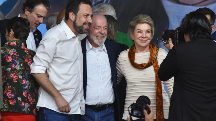 Lula com Guilherme Boulos e Marta Suplicy, pré-candidatos à Prefeitura de São Paulo