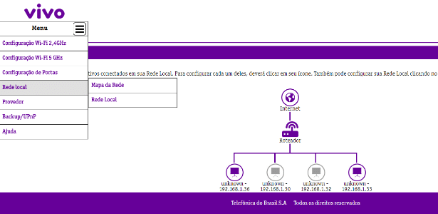 Vivo - Mapa de rede - Reprodução - Reprodução