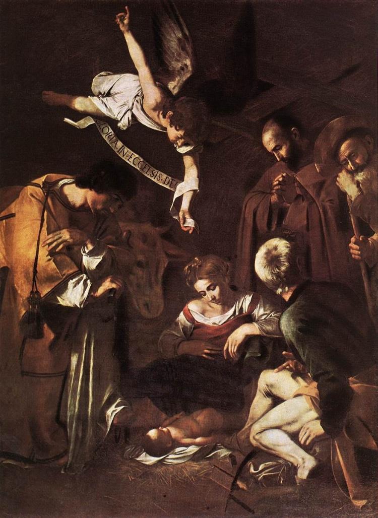 Natividade com São Francisco e São Lourenço - Caravaggio - Wikimedia Commons - Wikimedia Commons