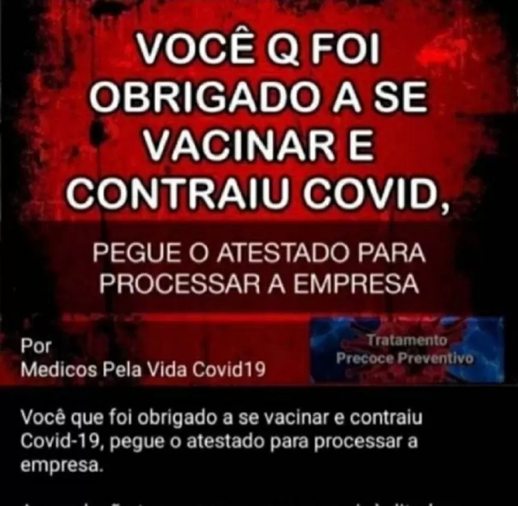 Pastor compartilhou imagens contra a vacinação - REPRODUÇÃO - REPRODUÇÃO