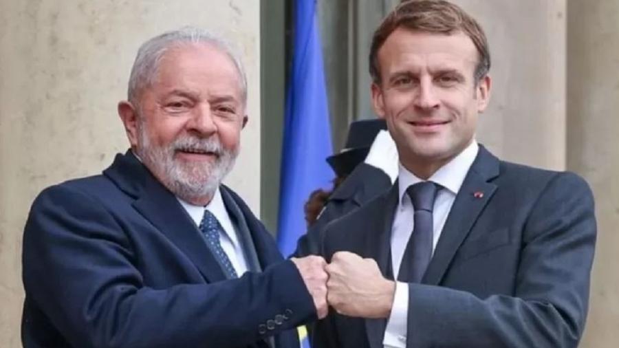Lula foi recebido pelo presidente francês Emmanuel Macron em 2021, enquanto ainda se preparava para a campanha presidencial vencida neste ano - RICARDO STUCKERT