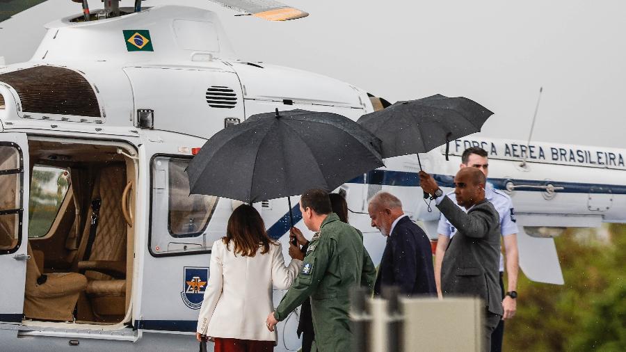 O presidente Lula usa pela primeira vez o heliponto do Palácio do Planalto após a reforma -  Gabriela Biló - 16.out.24/Folhapress