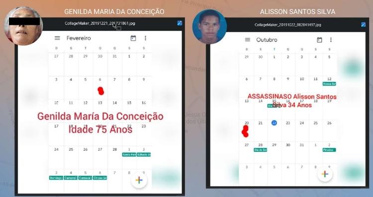 Marcações na agenda online de Albino apontam para crimes cometidos por ele em 2019 Marcações na agenda online de Albino apontam para crimes cometidos por ele em 2019