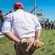 19.mar.2018 - Polícia faz bloqueio entre militantes e opositores do ex-presidente Lula em Bagé - Itamar Aguiar/AFP