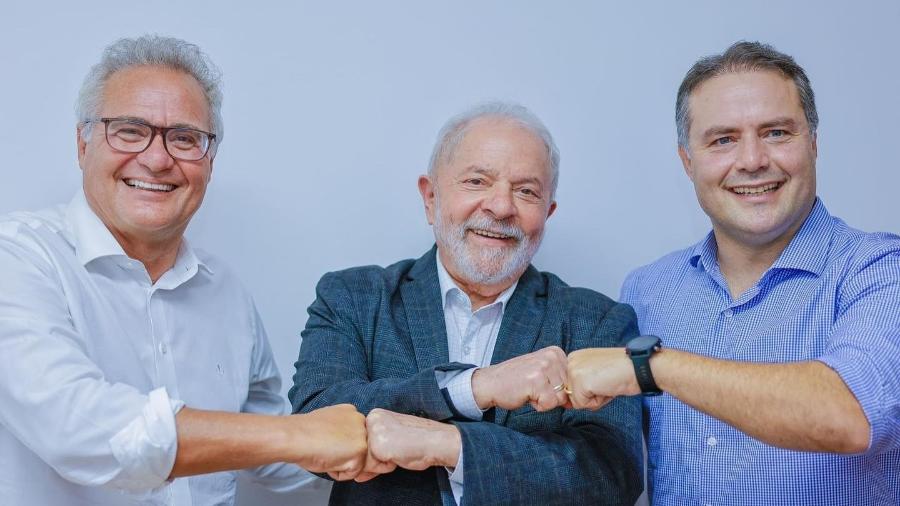 Lula posa com Renan Calheiros e Renan Filho após reunião em São Paulo - Divulgação/Ricardo Stuckert