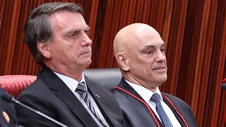 16.ago.22 - Jair Bolsonaro durante cerimônia de posse do ministro Alexandre de Moraes como presidete do TSE - Antonio Augusto/Divulgaçao TSE