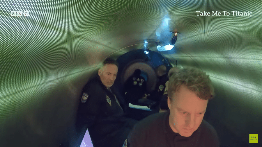 Uma falha no sistema do submersível foi captada durante as filmagens de um documentário  - Reprodução/BBC