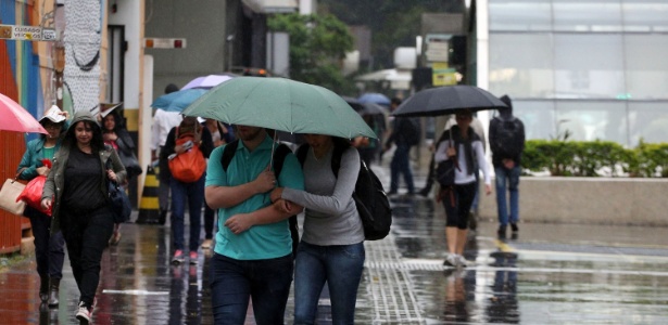 Pedestre enfrenta chuva na capital de SP na avenida Paulista - Renato S. Cerqueira/Futura Press/Estadão Conteúdo