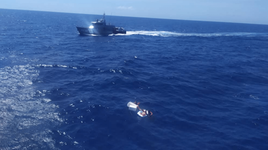 Mãe, dois filhos e babá das crianças foram encontrados no mar venezuelano, após naufrágio de lancha - Reprodução/Twitter/@inea_venezuela