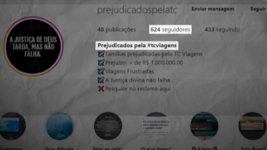 Pelo menos 600 pessoas já seguem página dedicada a clientes lesados pela TC Viagens - Reprodução/TV Globo
