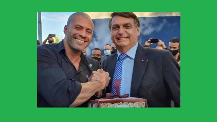 Daniel Silveira e Jair Bolsonaro. Os dois são mesmo muito amigos. Amigos até o fim - Reprodução/Twitter