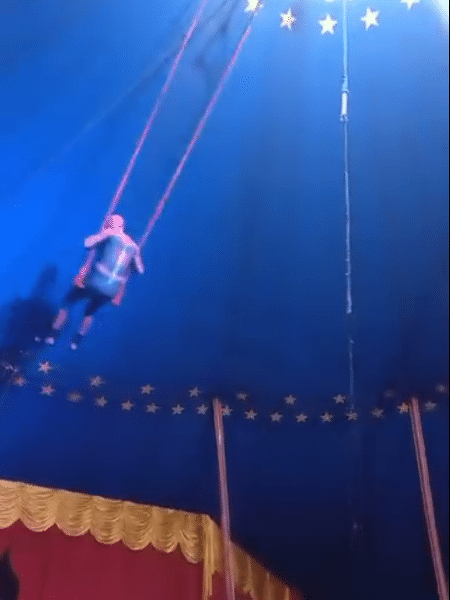 Trapezista cai de uma altura de 3 metros durante apresentação no RS