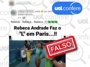 Rebeca Andrade não fez o 'L' ao comemorar medalha de ouro em Paris