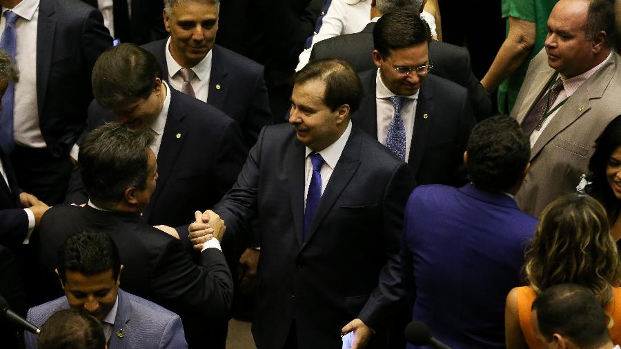 1.fev.2019 - O presidente da Câmara, Rodrigo Maia (DEM-RJ), momentos antes da cerimônia de posse dos parlamentares - Pedro Ladeira/Folhapress