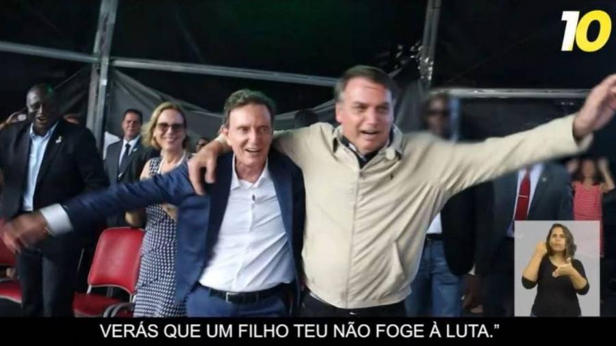 Marcelo Crivella (Republicanos) e o presidente Jair Bolsonaro (Sem partido) dançando durante evento em comemoração ao 40º aniversário da Igreja Internacional da Graça de Deus - Reprodução/ Youtube