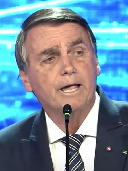 Jair Bolsonaro (PL) durante debate para as eleições presidenciais - Reprodução/Youtube