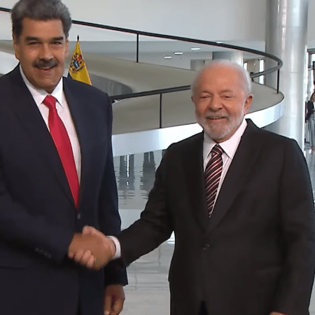 Lula recebe o presidente da Venezuela, Nicolás Maduro, no Palácio do Planalto - Reprodução/TV Brasil