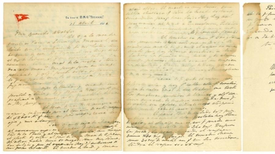 A carta datada de 11 de abril de 1912 será colocada à venda juntamente com uma fotografia dedicada no verso, com um preço inicial de US$ 12.000 (R$ 57.500). - Zorrilla Subastas / AFP