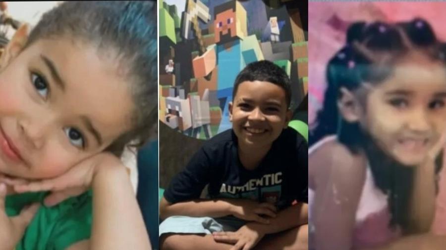 Heloísa dos Santos Silva, 3 anos; Juan Davi de Souza Faria, 11 anos; e Eloá Passos, 5 anos: três das oito crianças mortas a tiros no Rio em 2023