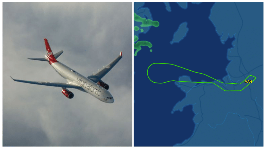 O voo VS77 da Virgin Atlantic teve que retornar ao aeroporto cerca de 20 minutos após decolagem