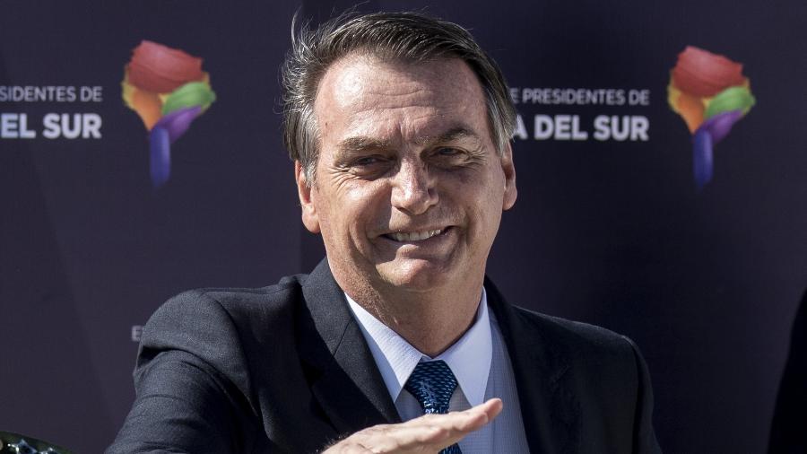 21.03.2019 - Presidente Jair Bolsonaro chega em Santiago para lançamento do Prosul - Martin Bernetti/AFP