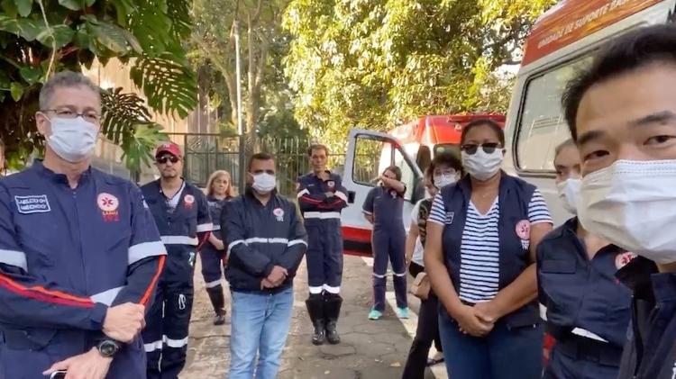 Profissionais do Samu prestam homenagem a socorrista morto por Covid-19 - Divulgação - Divulgação