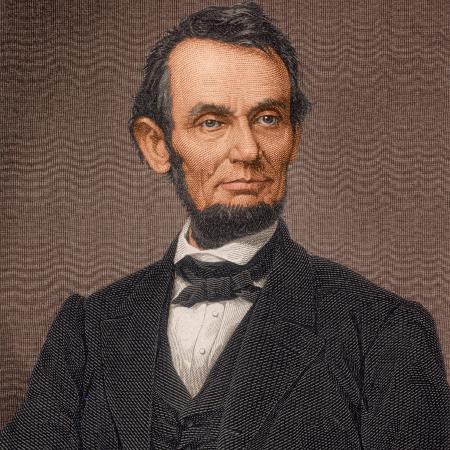 Retrato do ex-presidente norte-americano Abraham Lincoln, morto em em abril de 1865 - Getty Images
