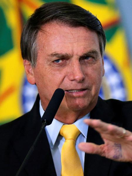 19.out.2020 - O presidente Jair Bolsonaro (sem partido), durante discurso - Adriano Machado/Reuters