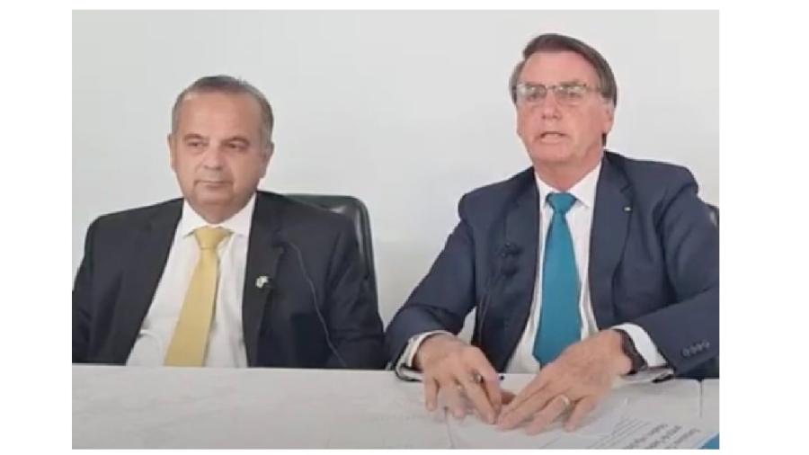 Rogério Marinho e Bolsonaro durante mais uma live criminosa: de crime eleitoral a golpismo, houve de tudo, incluindo muitas mentiras - Reprodução