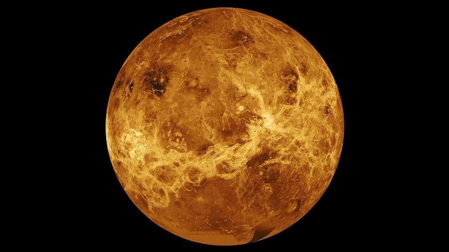 Vênus visto em composição de imagens das sondas Magellan e Pioneer - NASA/JPL-Caltech