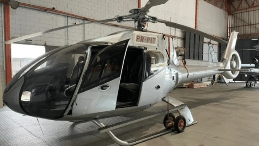 Avaliado em aproximadamente R$ 7,2 milhões, o helicóptero foi um dos itens apreendidos pela Polícia Civil em setembro de 2019 - Reprodução/Redes Sociais
