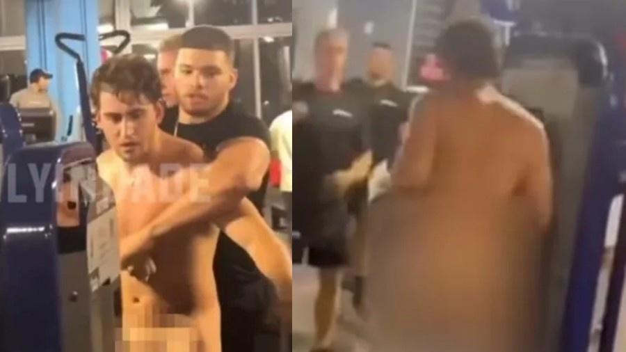 Homem ficou nu em academia e começou a agredir outros alunos em Miami (EUA) - Reprodução/Twitter